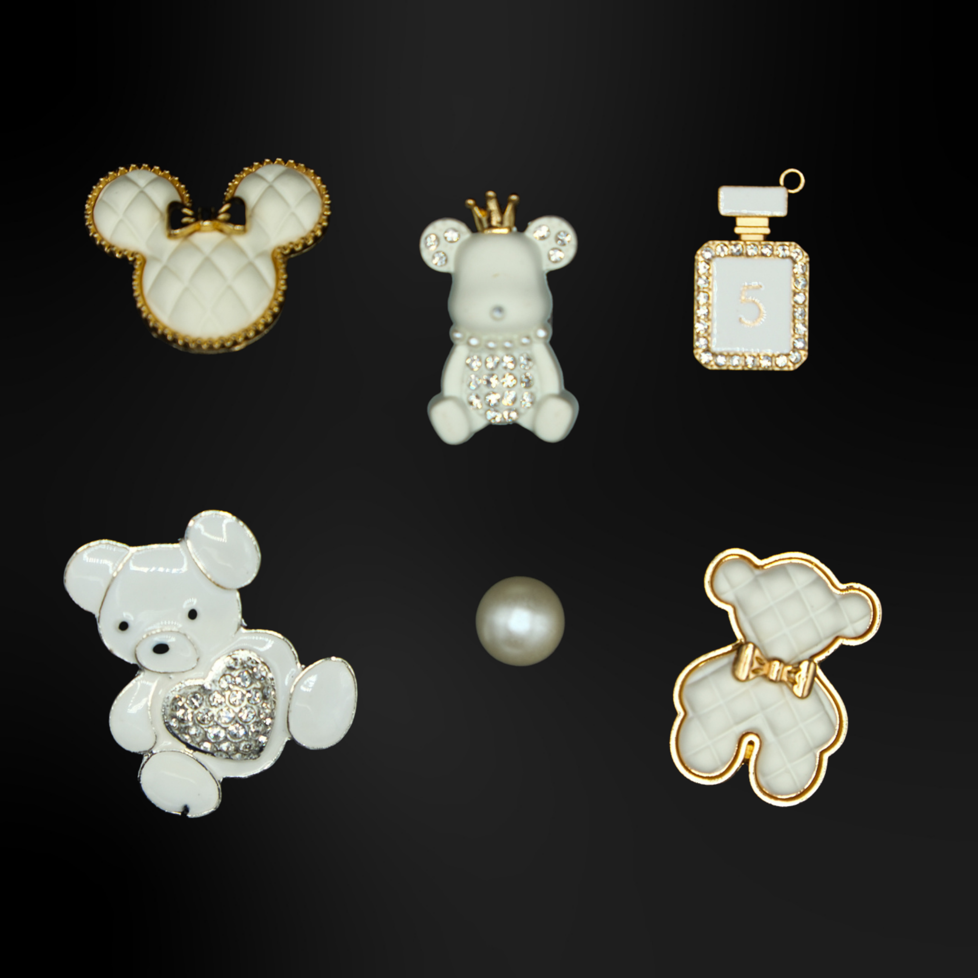 Pin's pour Clogs - Métalliques Blancs