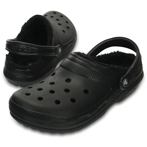 Sabot Crocs à Fourrure Noir
