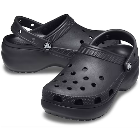 Sabot Crocs à Plateforme Noire